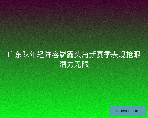 广东队年轻阵容崭露头角新赛季表现抢眼潜力无限